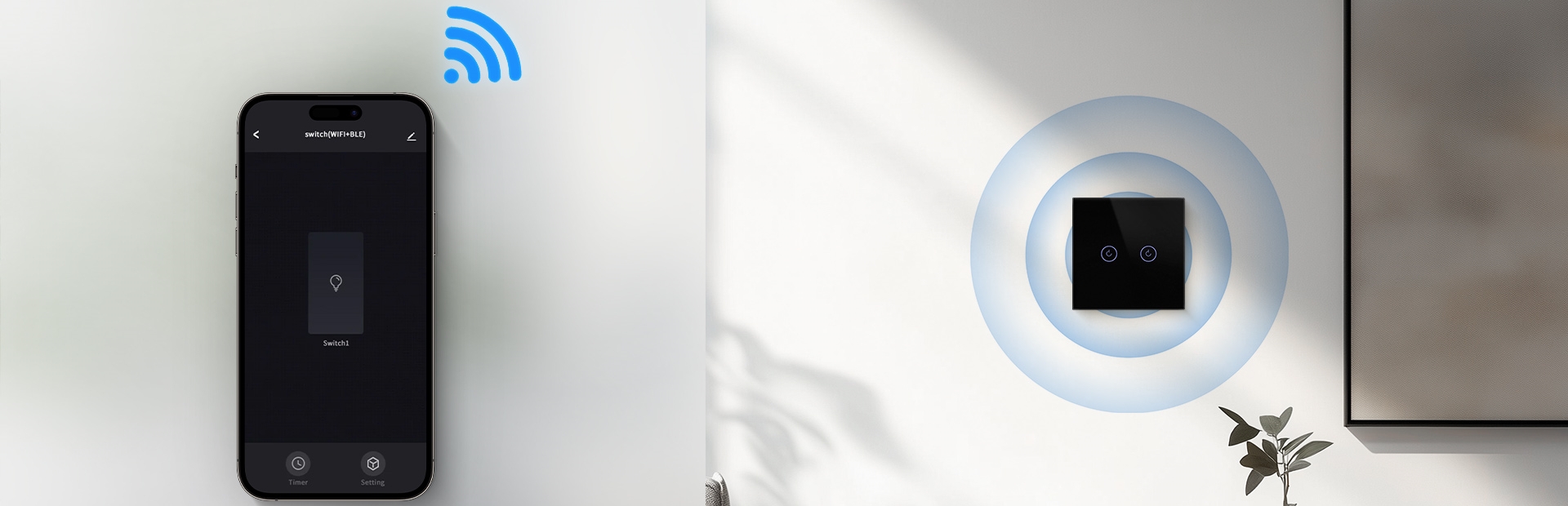 2 Gang Wifi Light Switch